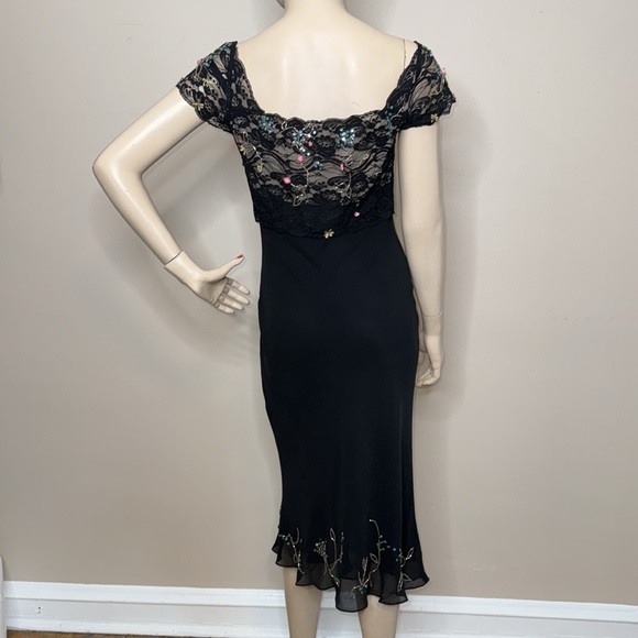 Morrell Maxie Silk Beaded Floral Lace Dress - Picture 9 of 17